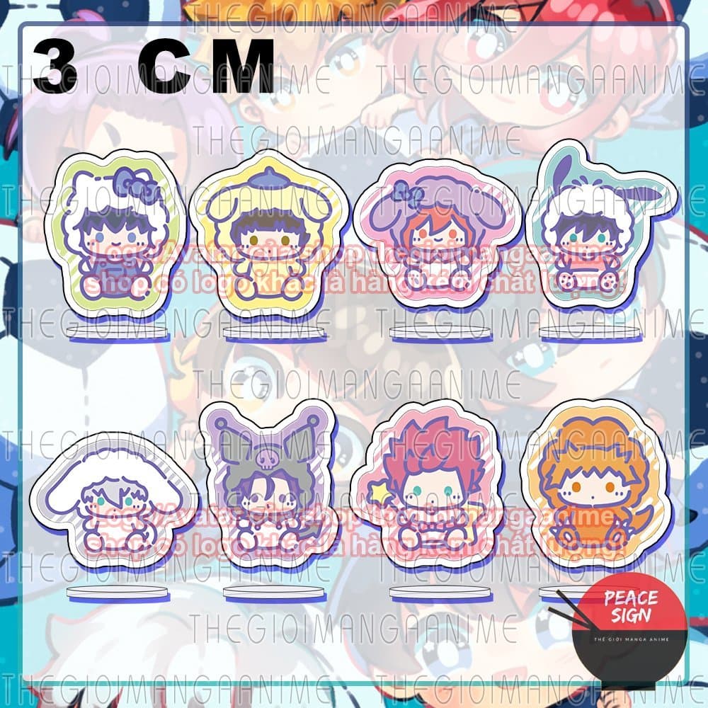(mua 1 tặng 1) (3cm) Mô hình standee BLUE LOCK ver SANRIO NGỒI in hình anime mica trong acrylic quà tặng dễ thương