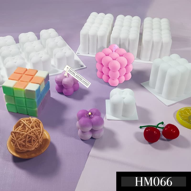 Khuôn silicon hình khối Rubic làm nến thơm handmade chuẩn DIY khối lập phương mặt 8 khối cầu - HM066