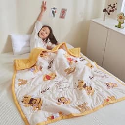 Chăn cotton đũi Disney cho bé kích thước 1m1x1m5 , Mền hè cho bé chất liệu đũi cotton thoáng mát mềm mại 7