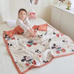 Chăn cotton đũi Disney cho bé kích thước 1m1x1m5 , Mền hè cho bé chất liệu đũi cotton thoáng mát mềm mại 6