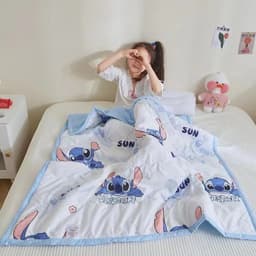 Chăn cotton đũi Disney cho bé kích thước 1m1x1m5 , Mền hè cho bé chất liệu đũi cotton thoáng mát mềm mại 8