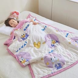 Chăn cotton đũi Disney cho bé kích thước 1m1x1m5 , Mền hè cho bé chất liệu đũi cotton thoáng mát mềm mại 5