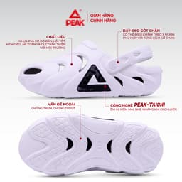 Dép SANDALS Clogs PEAK TAICHI Êm Ái Thoáng Khí Thiết Kế Thời Trang Phong Cách ET42811L ET52391L 3