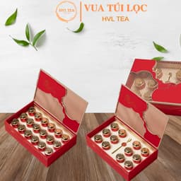 Hộp trà quà tặng nắp đan tre loại 12-18 lon trà - HVL TEA 1