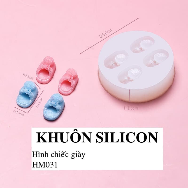 Khuôn silicon làm bánh kẹo mềm hình chiếc giày xinh xắn - Khuôn làm charm nến mini siêu cute - HM031