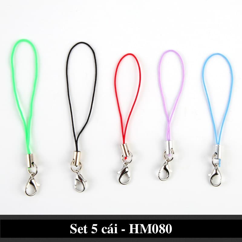 Dây móc khóa nhiều màu tiện lợi dùng làm trang sức điện thoại - SET 5 Móc treo đồ handmade tiện lợi