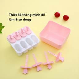 Khuôn Làm Kem 8 Ngăn Nhựa PP An Toàn Sức Khoẻ JYoohome Khay Làm Kem Que Thạch Hoa Quả Dễ Sử Dụng 5
