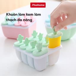 Khuôn Làm Kem 8 Ngăn Nhựa PP An Toàn Sức Khoẻ JYoohome Khay Làm Kem Que Thạch Hoa Quả Dễ Sử Dụng 1
