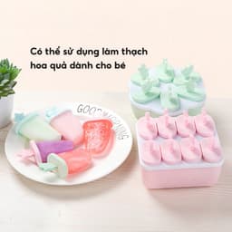 Khuôn Làm Kem 8 Ngăn Nhựa PP An Toàn Sức Khoẻ JYoohome Khay Làm Kem Que Thạch Hoa Quả Dễ Sử Dụng 2