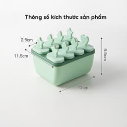 Khuôn Làm Kem 8 Ngăn Nhựa PP An Toàn Sức Khoẻ JYoohome Khay Làm Kem Que Thạch Hoa Quả Dễ Sử Dụng 6