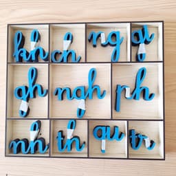Phụ âm ghép Tiếng Việt bằng gỗ kèm khay 1
