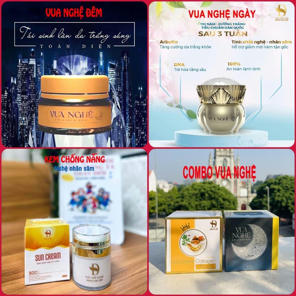 Vua Nghệ Collagen (Kem Nghệ),Kem Chống Nắng Nghệ Nhân Sâm, Kem Nám, Tàn Nhang, Sạm Da  Da Sáng và Mềm Mịn