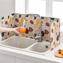 Tấm chắn dầu mỡ bếp ga in hoạ tiết 3D cao cấp,chịu nhiệt tốt an toàn với người sủ dụng 2