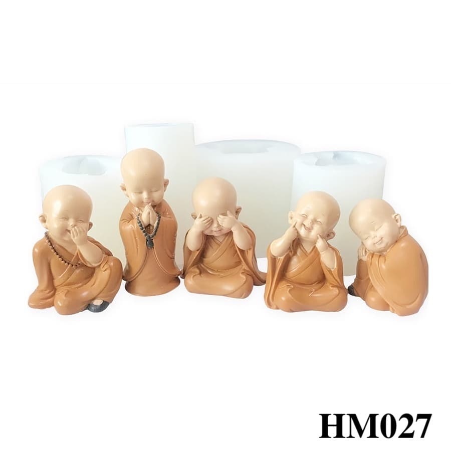 Khuôn silicone nghệ thuật hình chú tiểu đủ kiểu - Khuôn nghệ thuật handmade chuẩn DIY HM027