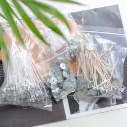 Combo tim nến thơm có tẩm sáp và đế kim loại - Bộ bấc nến có sẵn đế để làm nến thơm handmade chuẩn DIY - HMBN001 5