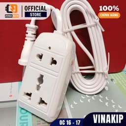 Ổ cắm điện kéo dài 2 ngả liền dây VINAKIP mini 2m 3m chống giật chịu tải bảo hành 1 năm chính hãng 7