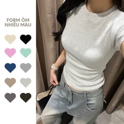 [RẺ VÔ ĐỊCH] Áo thun trơn form ÔM babytee đủ màu basic chất liệu thun con giãn 4 chiều fit dáng siêu đẹp 2