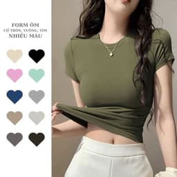 [RẺ VÔ ĐỊCH] Áo thun trơn form ÔM babytee đủ màu basic chất liệu thun con giãn 4 chiều fit dáng siêu đẹp 1