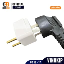 Ổ cắm chuyển đổi từ 3 chấu sang 2 chấu Vinakip 10A, Đầu phích cắm đa năng chịu tải 6
