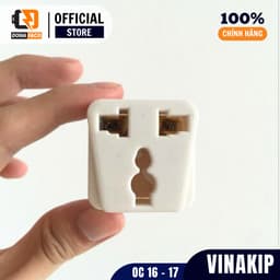 Ổ cắm chuyển đổi từ 3 chấu sang 2 chấu Vinakip 10A, Đầu phích cắm đa năng chịu tải 3