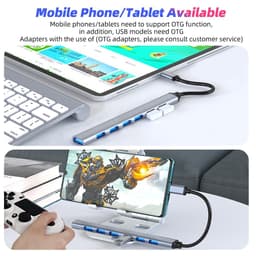 Hub USB 3.0 7 Cổng 5Gbps hợp kim nhôm – Chia Cổng USB Cho Máy Tính 5