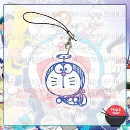 (mua 1 tặng 1) (CHONG CHÓNG TRE) Dây treo điện thoại CHÚ MÈO MÁY ĐẾN TỪ TƯƠNG LAI in hình anime mica dây móc khóa 3