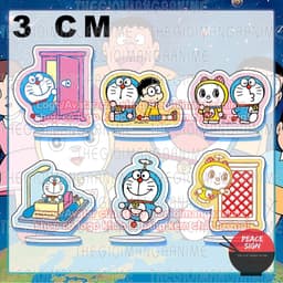 (mua 1 tặng 1) (3cm) Mô hình Standee CHÚ MÈO MÁY ĐẾN TỪ TƯƠNG LAI ver ANH EM in hình anime chibi trang trí đáng yêu 1