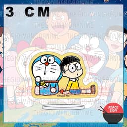 (mua 1 tặng 1) (3cm) Mô hình Standee CHÚ MÈO MÁY ĐẾN TỪ TƯƠNG LAI ver ANH EM in hình anime chibi trang trí đáng yêu 6