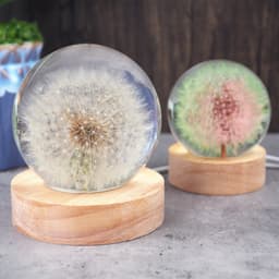 set Làm đèn ngủ hình cầu resin, đèn ngủ epoxy 2