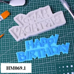 Khuôn silicon chúc mừng sinh nhật - khuôn silicon trang trí bánh kem hay trang trí nến thơm ý nghĩa - HM069 3