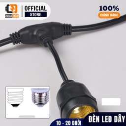 Dây đuôi đèn LED ngoài trời chống nước 10m 15 đuôi 10m 20 đuôi kèm bóng kín nước 3W trang trí tùy chọn 6
