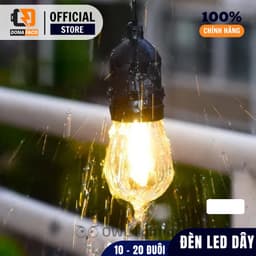 Dây đuôi đèn LED ngoài trời chống nước 10m 15 đuôi 10m 20 đuôi kèm bóng kín nước 3W trang trí tùy chọn 5