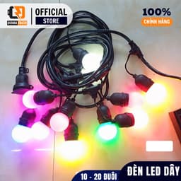 Dây đuôi đèn LED ngoài trời chống nước 10m 15 đuôi 10m 20 đuôi kèm bóng kín nước 3W trang trí tùy chọn 4