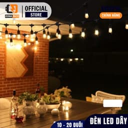 Dây đuôi đèn LED ngoài trời chống nước 10m 15 đuôi 10m 20 đuôi kèm bóng kín nước 3W trang trí tùy chọn 9