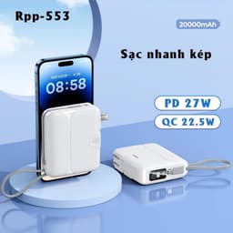 Pin Dự Phòng Sạc Nhanh 27W REMAX RPP-553 20.000mah và 22.5W Wekome WP-95 20.000mah. LKP 2