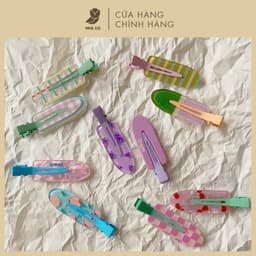Set 2 Kẹp Tóc Mái NHÀ CÚ Hoạt Hình Cún Cherry Đào Nơ Phong Cách Coquette Mùa Hè Đi Biển Hàn Quốc Dễ Thương 5809 6