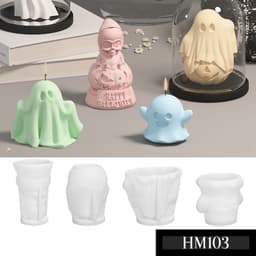 Khuôn silicon chủ đề Halloween đủ loại - Khuôn tạo hình trang trí nến thơm hay bánh kẹo ngọt - HM103 2
