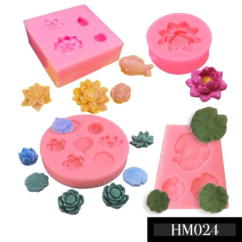 Khuôn silicon 3D cá chép hoa sen tạo hình trang trí độc đáo chuẩn DIY - HM024
