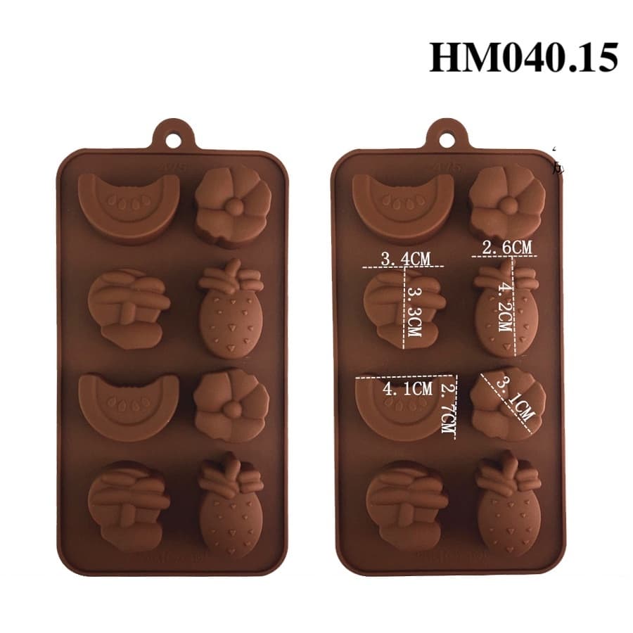 Khuôn silicone socola hình trái cây làm bánh, làm socola hay thạch rau câu - HM0040.15