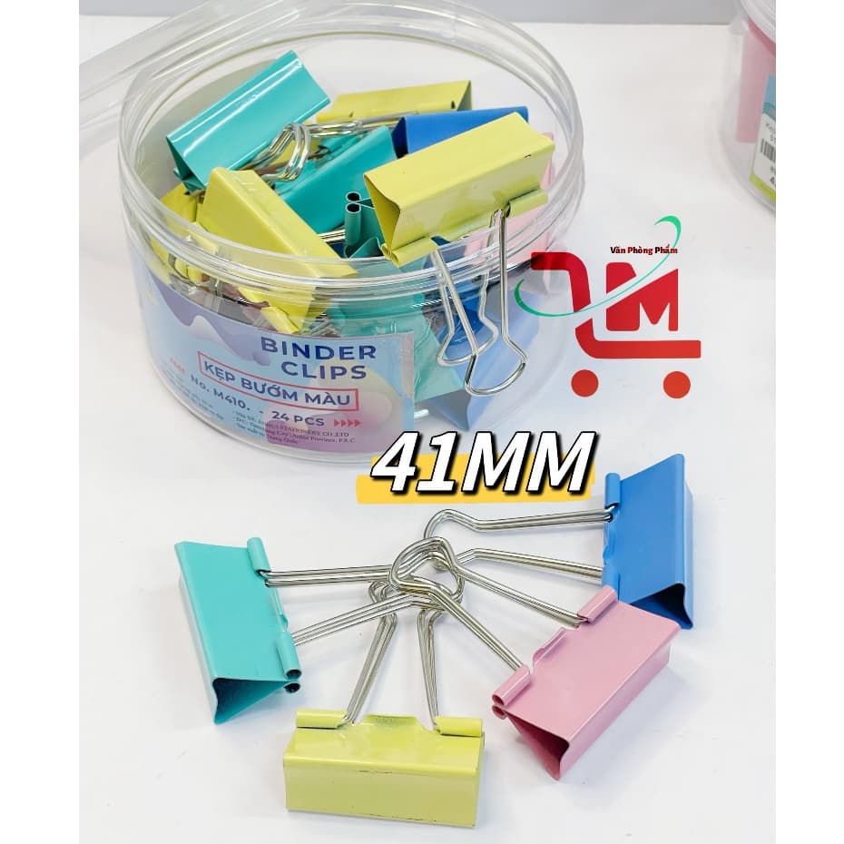 Lon 24 Cái Kẹp Bướm Đủ Màu GSTAR 41MM, Kim Loại Chống Gỉ, Kẹp Giấy, Tài Liệu Dùng Trong Văn Phòng, Chất Lượng