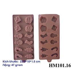 Khuôn silicon làm socola hay bánh kẹo ngọt siêu dễ thương với chủ đề giáng sinh an lành - HM5101.16 1