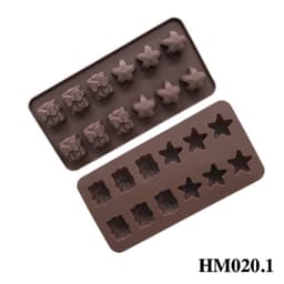 Khuôn silicon làm socola hay thạch rau câu với tạo hình trang trí chủ đề giáng sinh - Khuôn hộp quà và ngôi sao - HM020 3