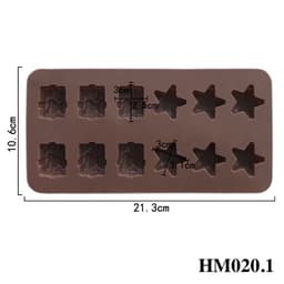 Khuôn silicon làm socola hay thạch rau câu với tạo hình trang trí chủ đề giáng sinh - Khuôn hộp quà và ngôi sao - HM020 4