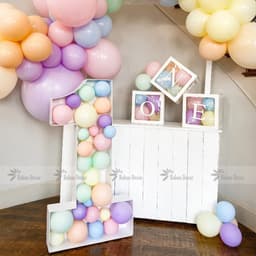 Hộp số tuổi fomex trang trí sinh nhật kèm bóng bay theo tone màu 80cm có đèn led siêu xinh cho bé trai và bé gái 9