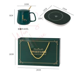 (ComBo) Bộ Hâm Nóng đồ uống đế điện, Bộ ly sứ hâm nóng trà, cafe, hâm sữa + Tặng thìa vàng 3