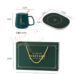 (ComBo) Bộ Hâm Nóng đồ uống đế điện, Bộ ly sứ hâm nóng trà, cafe, hâm sữa + Tặng thìa vàng 5