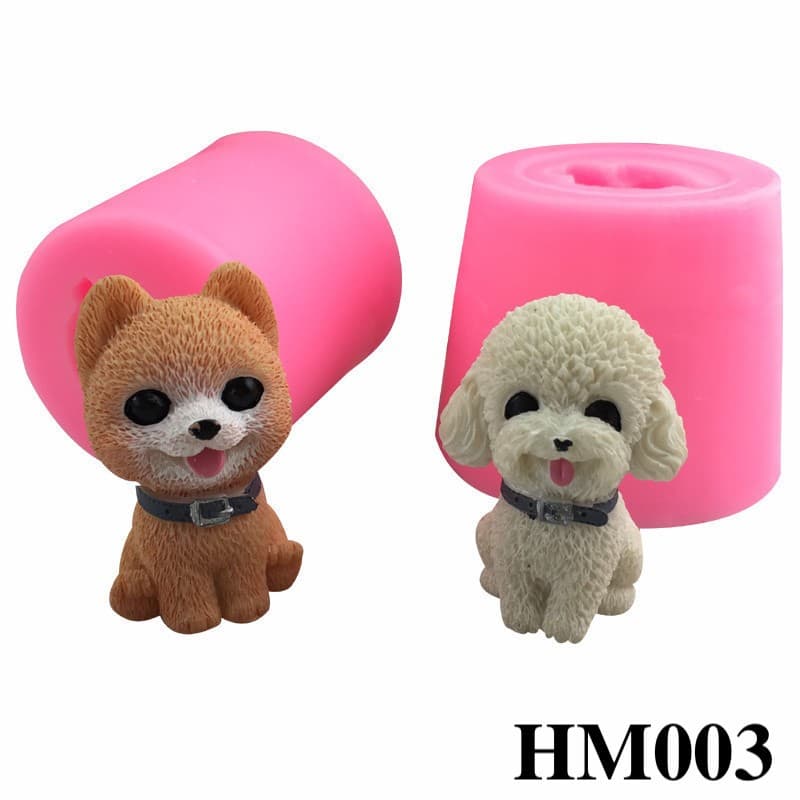 Khuôn silicon làm bánh hình chó siêu cute - Khuôn tạo hình trang trí bánh ngọt hay nến thơm chuẩn DIY - HM003