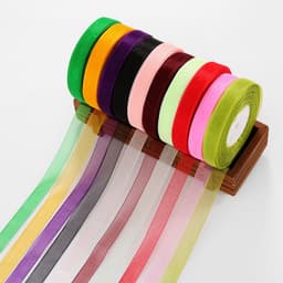 Dây ruy băng vải voan bản 1cm, 2cm và 4cm dùng làm nơ, trang trí thiệp, làm đồ handmade, làm hộp quà 4