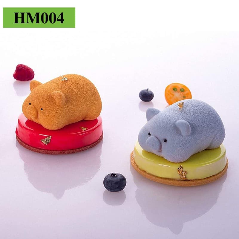 Khuôn silicon hình con heo, con lợn làm rau câu, làm nến thơm, làm thạch cao các loại - HM004