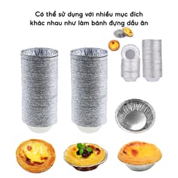 COMBO 100 Khuôn giấy bạc làm bánh tart JYoohome Bát bạc nướng hàu bánh trứng lá nhôm tiện lợi 5